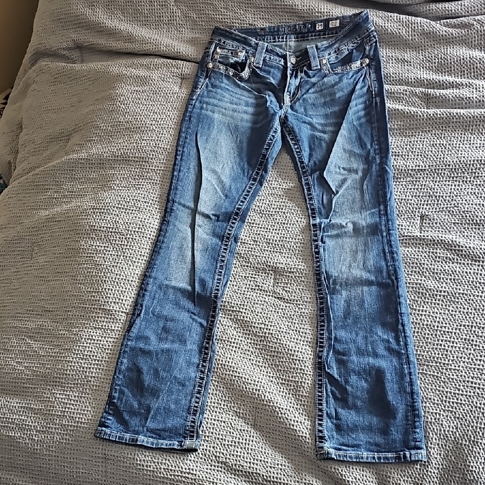 Miss Me Embellished Blue Boot Cut Jeans - Picture 9 of 10